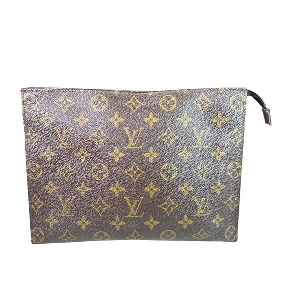 Louis Vuitton Brown and Gold Monogram Pouch - Picture 1 of 10